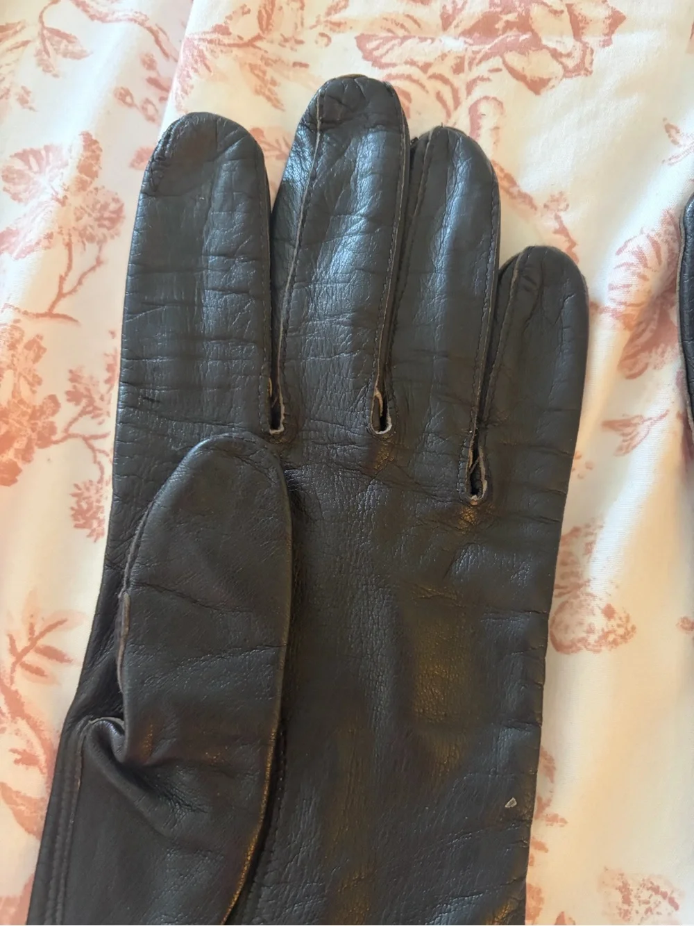 Vintage Gant Black Leather Silk Lined Long Gloves